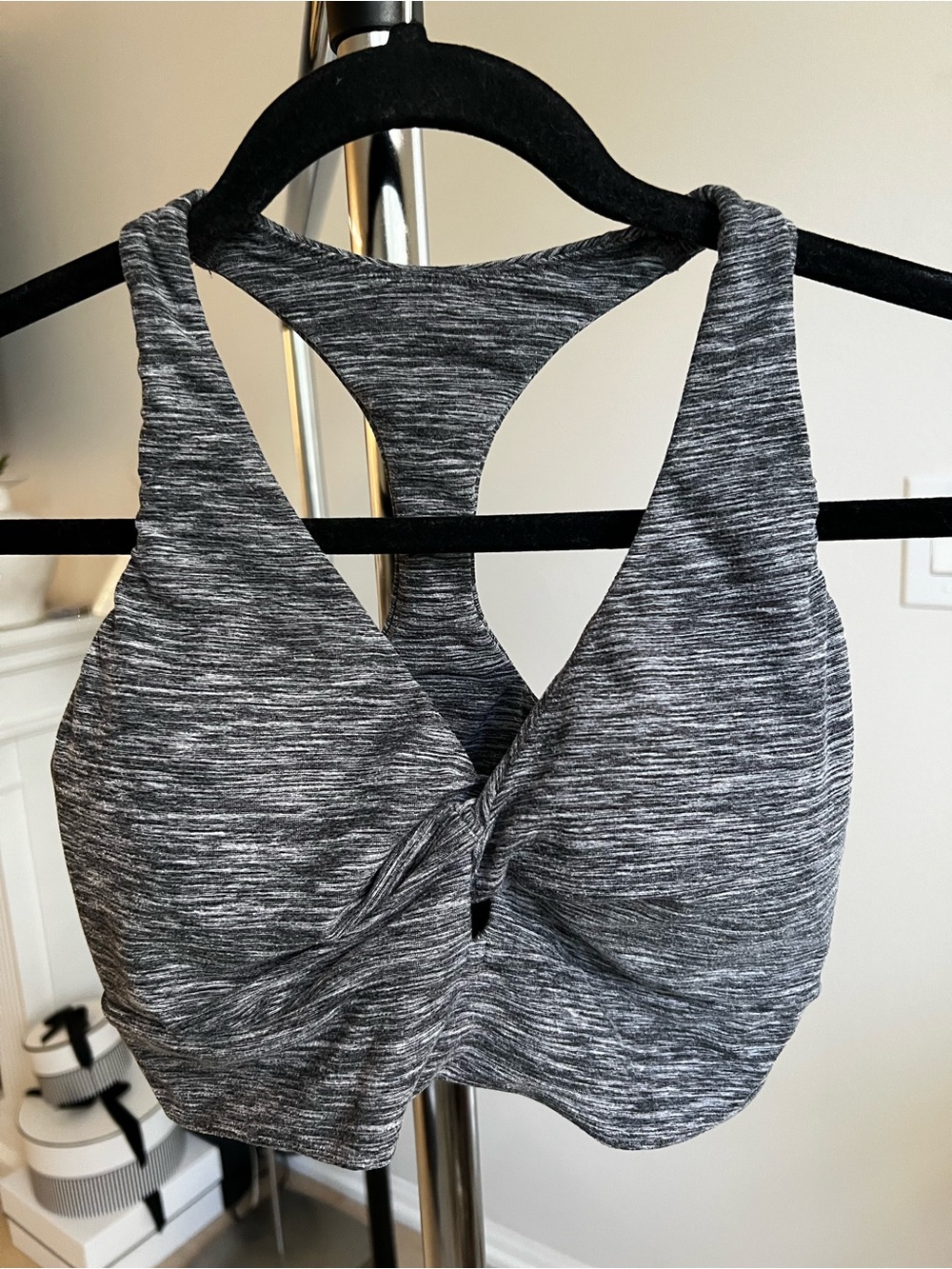 Victoria's Secret Gray Twist-Front Racerback Sports Bra